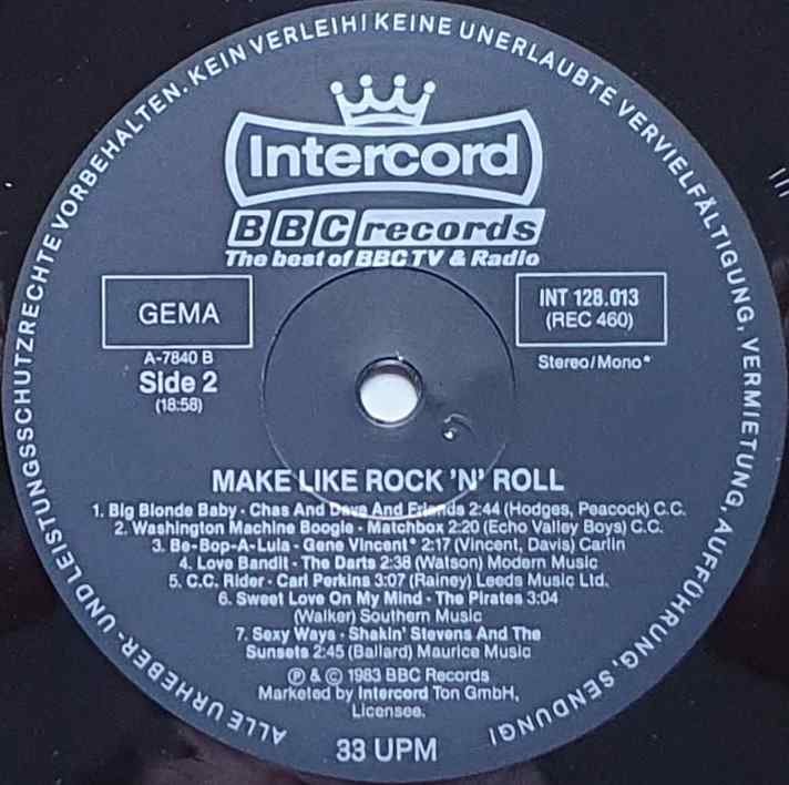 INT 128.013 Make like rock 'n' roll Various from the BBC records and Tapes library Label